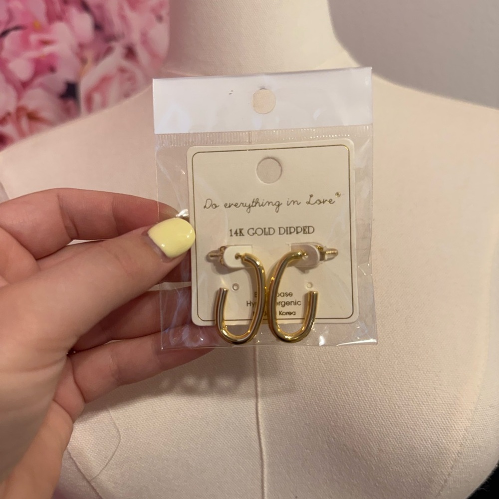 Do Everything in Love 14K Gold Hoop Earrings